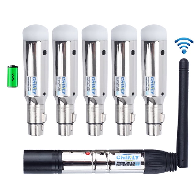 Receptor y transmisor inalámbrico DMX512 CHINLY 6 piezas