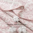 thumbnail image 4 of Exclusivo Mezcla 100% Cotton Quilts Twin Size Pink, Soft Breathable Bedspread Gauze Boho Pattern Coverlet Lightweight Twin Quilt Bedding Set for All Seasons( 1 Quilt and 1 Pillow Sham), 4 of 7