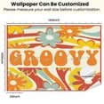 thumbnail image 3 of Peel and Stick Wallpaper Canvas 70 s retro rainbow flowers print groovy slogan Vintage hippie floral Modern Art Wall Mural Decor Self Adhesive and Removable 100in x 144in, 3 of 8
