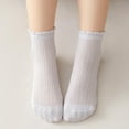 thumbnail image 4 of 5 Pack Toddler Baby Girls Ruffle Socks Summer Mesh Thin Frilly Dress Solid Ankle Socks for 1-8T Kids, 4 of 7