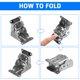 thumbnail image 5 of GOOHOCHY Bisagras plegables de 4 piezas con autobloqueo, bisagras plegables para muebles, de acero resistente, soportes de estante plegables de 90 grados para mesa y cama., 5 of 8