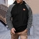 thumbnail image 1 of pstuiky camisas de manga larga para hombre, Sudadera con capucha y manga larga para hombre, estilo casual, holgada y deportiva, con bloques de color y empalme top de hombre xxl, 1 of 7