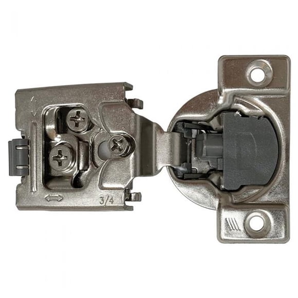 0.75 in. Soft-Close Overlay Optimat Face Frame Clip-On Dowel Hinge, Zinc