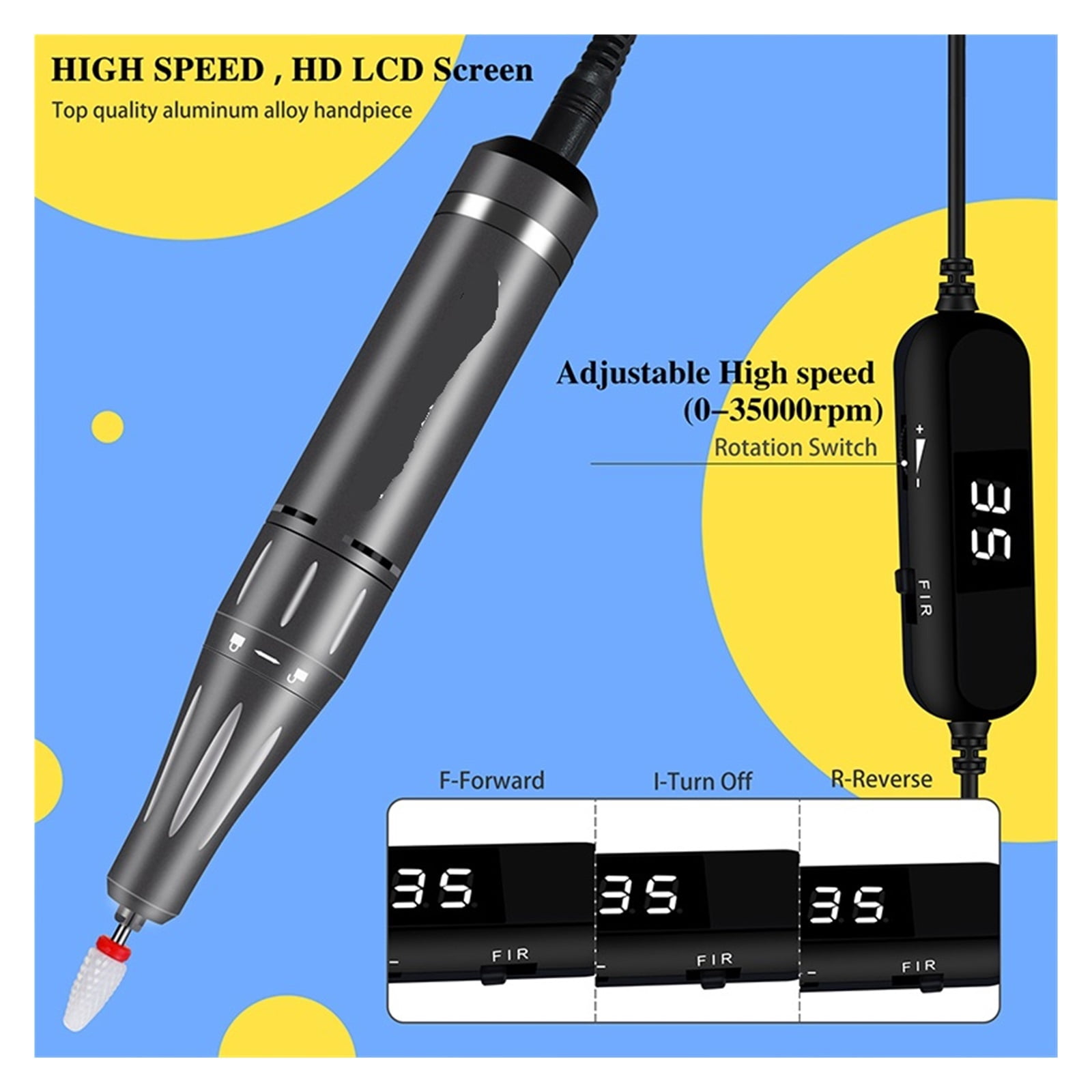 35000RPM Electric Manicure Machine USB Nail Drill For Acrylic Nail Gel Polish Professional E-file Milling Nail Files Salon Tool
