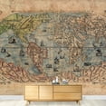 thumbnail image 3 of wall26 - Antique Map of The World - Complete with Sea Monster Illustrations - Wall Mural, Removable Sticker, Home Decor - 100x144 inches, 3 of 6