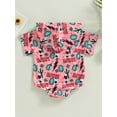 thumbnail image 4 of Bagilaanoe Newborn Baby Boy Hooded Rompers Print Short Sleeve Bodysuits 3M 6M 12M 18M Infant Casual One Piece Short Jumpsuit, 4 of 7