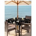thumbnail image 2 of Outdoor Tablecloth with Umbrella Hole and Zipper, Christmas Tree Square Table Cloth 54x54 Inch Waterproof Tablecloth, Winter Xmas Pine Leaf Snowflake Black Picnic Table Cover for Patio Camping, 2 of 7