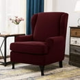 thumbnail image 2 of Premium Water Repellent Wingback Chair Cover High Stretch Jacquard Fabric Wing Back Chair Slipcovers, 2 of 7