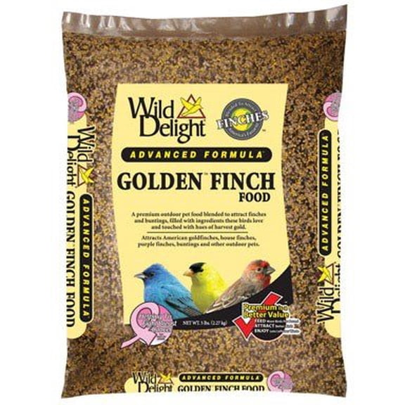 Wild Delight Golden Finch Food Millet,Niger Seed,Sunflower Kernels 5 Lbs.