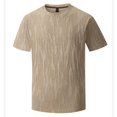 thumbnail image 6 of Qiyinn Men Summer Short Sleeve T Shirt Slim Fit Crew Neck Solid Color with Vertical Texture Casual Breathable Top for Young Adults, 6 of 8