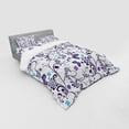 thumbnail image 3 of Floral Duvet Cover Set, Spring with Flying Inspirational Butterflies and Swirls Branches Design, Bedding Set with Shams and Fitted Sheet, 3 Sizes, by Ambesonne, 3 of 3