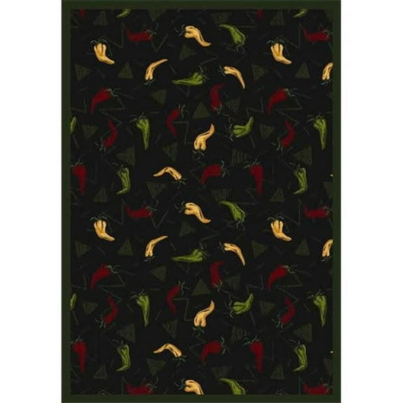 Jalapeno Fiesta Onyx 5 ft.4 in. x 7 ft.8 in.  WearOn Nylon Machine Tufted- Cut Pile Whimsy Rug