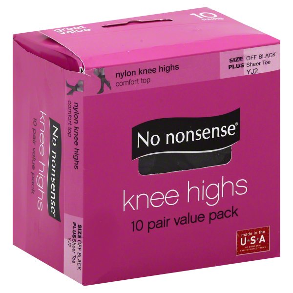 No nonsense Women's Plus Knee Highs, 8 pack