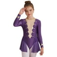 thumbnail image 5 of Aislor Kids Girls Halloween Circus Trapeze Show Costume Stage Performance Ringmaster Leotard Dress Size 6-16 A Purple 6, 5 of 7