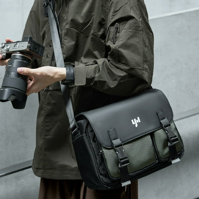Bolsa para Cámara DSLR | Bolsa de Hombro para Hombre Estilo Cartero | Gran Capacidad de Tela | Almacenamiento para Cámara y Accesorios | Correa Ajustable | Compatible con Lentes DSLR | 30x21x11.5cm