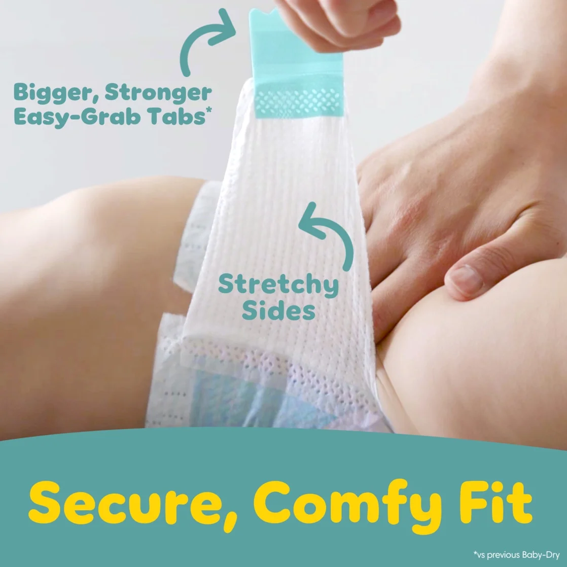 Pampers Baby Dry Diapers Size 5 (128 Count), Disposable Baby Diapers with Overnight Leak Protection