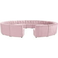 thumbnail image 3 of Maklaine 15-Piece Modular Contemporary Velvet Sectional Sofa in Pink, 3 of 7
