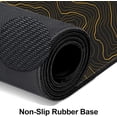thumbnail image 5 of Gaming Mouse Pad, Golden Topographic Contour Large Desk Mat, Extended Big XL Desk Pad, Long Computer Keyboard Mousepad with 3mm Non-Slip Base and Stitched Edge for Home Office, 31.5 x 11.8 Inch, 5 of 6