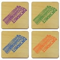 thumbnail image 2 of Torched Nebraska State Typography Coaster (Set of 4) Drink Beer Coaster 4″x4″ Brown, 2 of 3