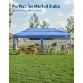 thumbnail image 3 of Luku 10x20 FT Heavy Duty Pop Up Canopy with 6 Sidewalls, Outdoor Event Tent with Roller Bag, Adjustable Height, Weight Bags, Stakes & Ropes – Instant Shelter for Parties, Markets, Camping, 3 of 7