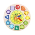 thumbnail image 3 of Reloj de clasificación de colores con forma de madera, juguete de rompecabezas de educación temprana, rompecabezas de apilamiento para regalos CUTICAT Reloj de clasificación de formas, 3 of 8