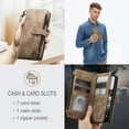 thumbnail image 4 of for iPhone 13 Pro Case Wallet for Women and Men, iPhone 13 Pro Case, PU Leather Magnetic Flip Strap Wristlet Zipper Card Holder Wallet Business Phone Cover for iPhone 13 Pro, Brown, 4 of 10