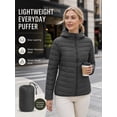 thumbnail image 3 of TRYSIL Women's Lightweight Puffer Down Layering Jacket Hooded Ultralight Full-Zip Packable Quilted Warm Outdoor Coat, 3 of 8