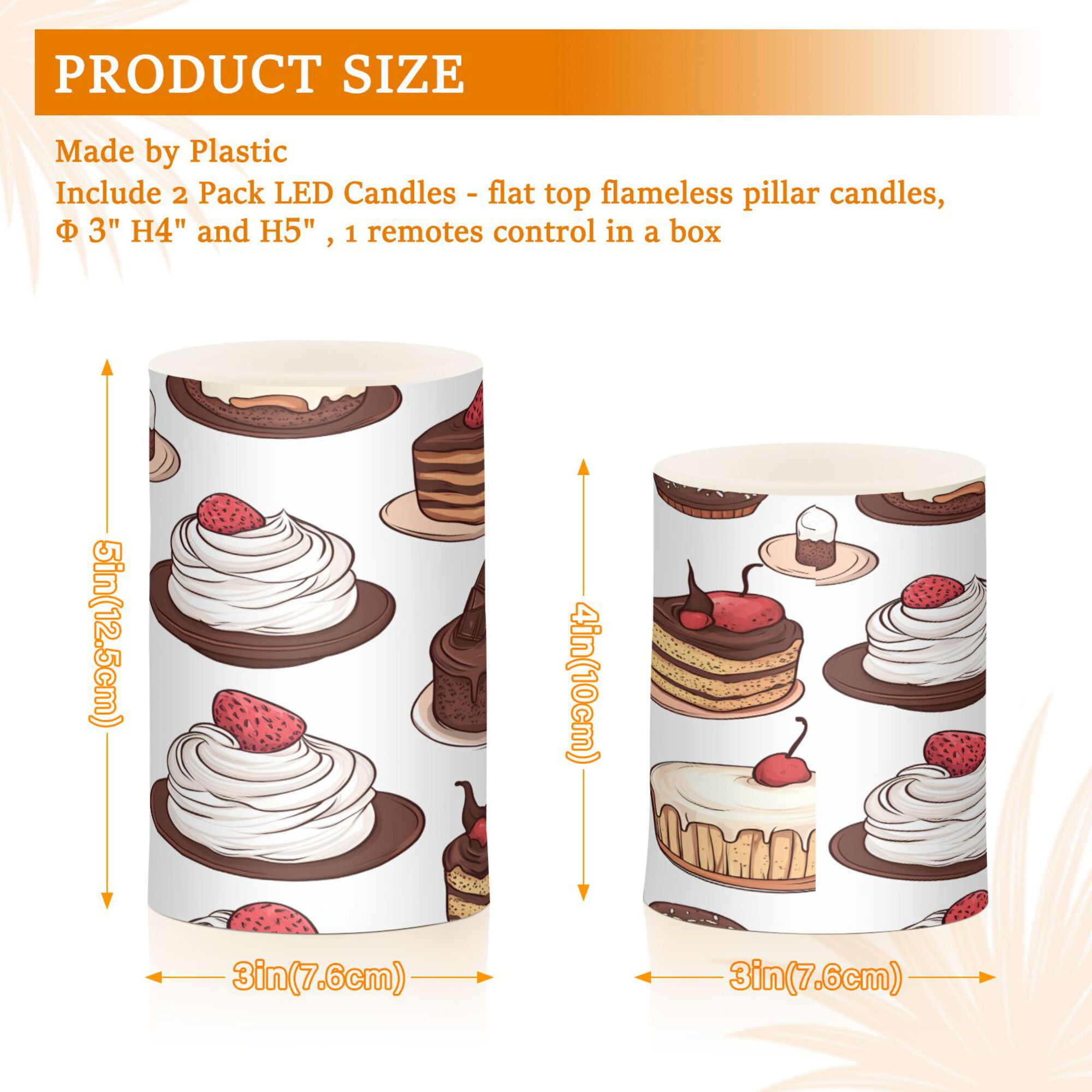 Yayeee Flameless Candles with Remote Flickering Battery Operated Multi Color Changing, White Chocolate Cakes