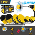 thumbnail image 1 of ComfiTime Juego de 8 Cepillos para Taladro, Kit de Alta Resistencia con Protector contra Salpicaduras, Cepillo Universal para Bañeras, Cepillo Eléctrico para Baños, Inodoros, Azulejos y Hogares, 1 of 13