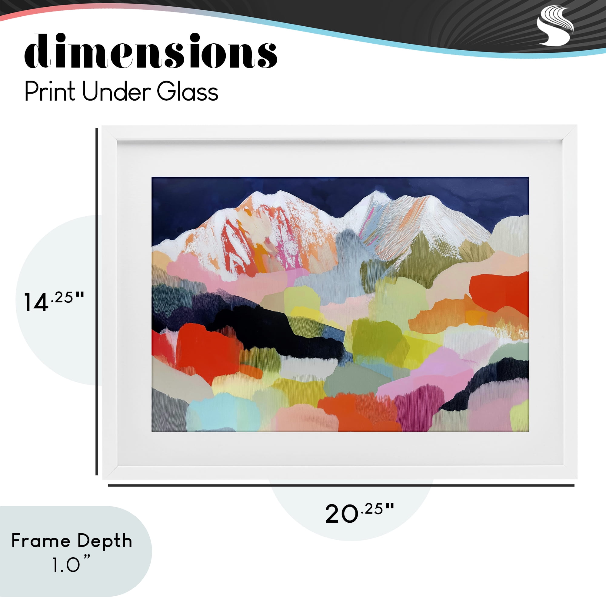 Stupell Industries Alpine Glow in Vibrant Mountains White Framed Print Under Glass, design by Chromatic Storm Studio