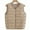 Khaki, variant on Cropped Puffer Vest for Women Winter Plus Size Quilted Sleeveless Round Neck Warm Jackets Zip Up Thicked Puffy Coat Fashion Outerwear Wine 4XL