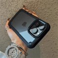 thumbnail image 2 of Luxury Hybrid Soft Bumper Hard Acrylic Case For iPhone 15 14 13 12 11 Pro Max Metal Lens Ring Shockproof Armor Transparent Cover, 2 of 5