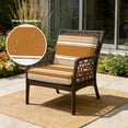 thumbnail image 2 of Outdoor Patio Cushion Covers 4 Pack Rustic Brown Striped Patio Chair Cushion Covers with Ties and Zipper Modern Farmhouse Stripes Waterproof Outdoor Seat Cushion Covers for Patio Furniture 20"x18", 2 of 9