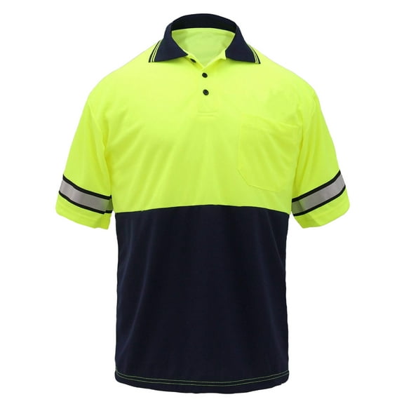 First Class High Visibility Two Tone Polyester Polo Shirt - XS