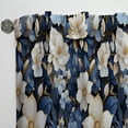 thumbnail image 3 of Designart "Twilight Blue Floral Charm I" Floral Curtain Panels, 3 of 6