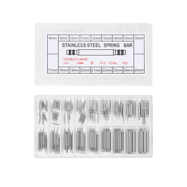 EeaseCA 180Pcs Durable Watch Repair Kit Watch Kit Bag Watch Strap Band Spring Bar Link Pin Remover Tool Repair Tools for Home Watchmaker (8MM-25MM Silver)