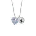 thumbnail image 2 of Delight Jewelry Acrylic Small Hologram Heart Silvertone Script Initial Disc - L - Charm Necklace, 20"+3", 2 of 4