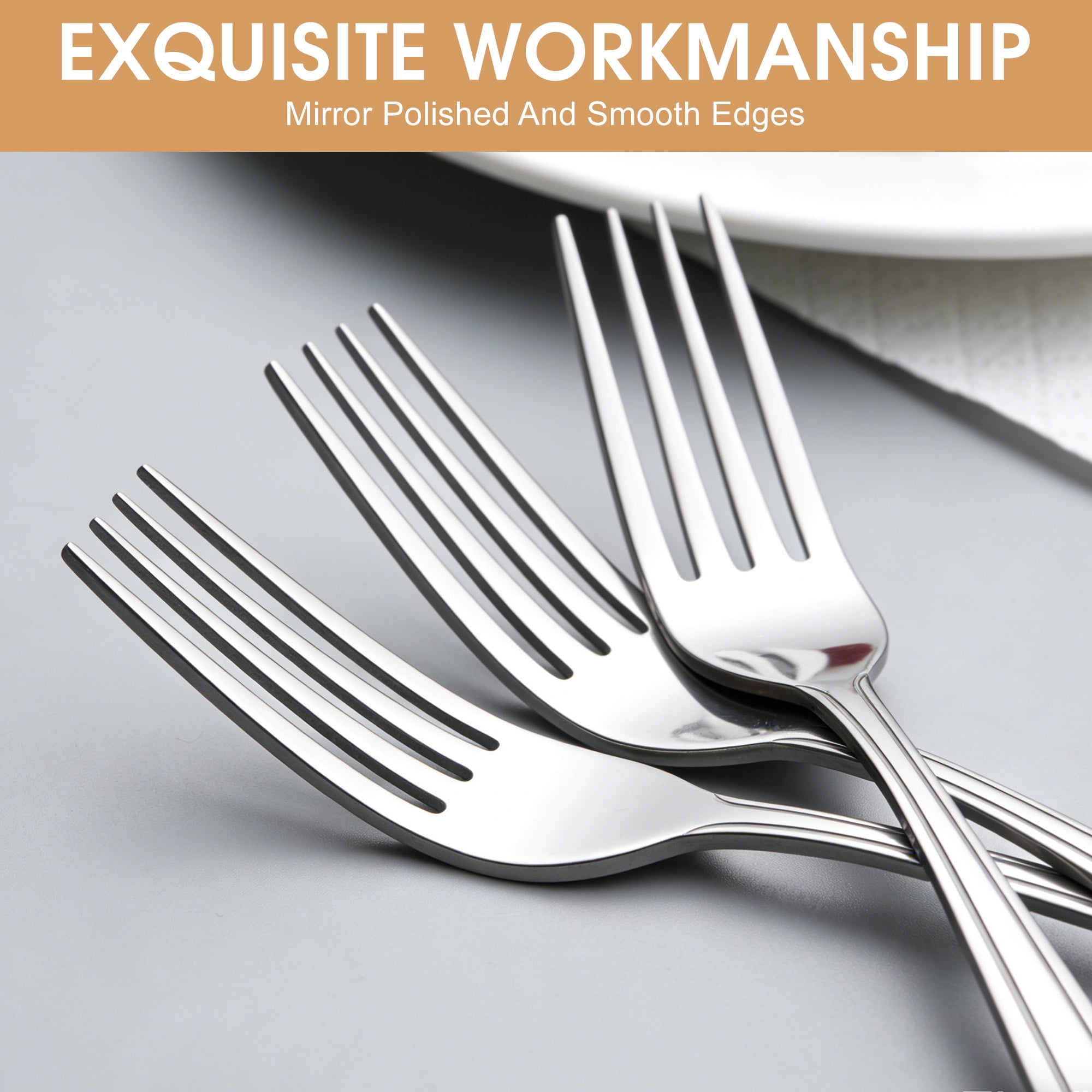 24 Piece Dinner Forks Set, 7.1" Stainless Steel Forks Silverware, Flatware Forks Set for Home, Kitchen or Restaurant, Metal Forks, Dishwasher Safe