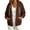Brown, variant on Women's Athletic Zip-Up Hoodie Jacket with Kangaroo Pockets - Loose Fit Long Sleeve Drawstring Hooded Coat, Trendy Casual Outerwear