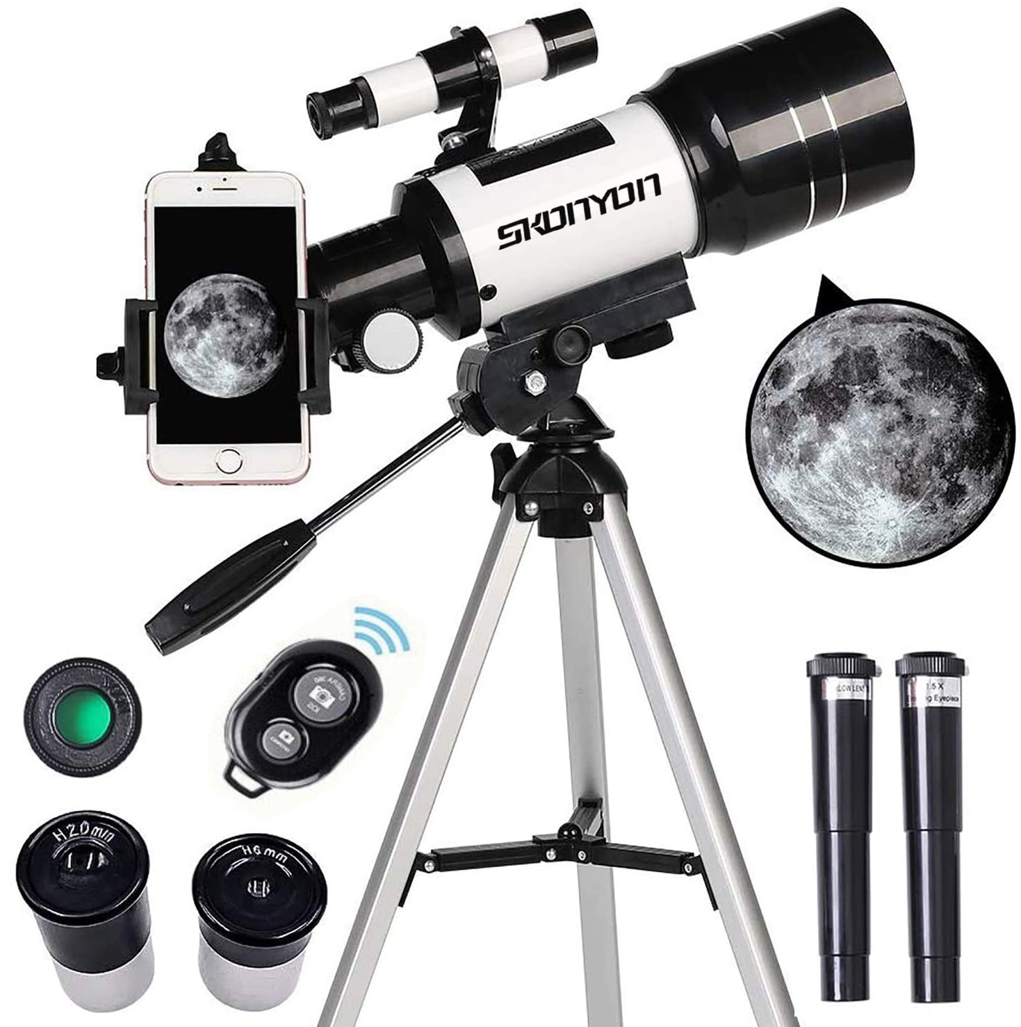 Telescope for Kids Adults Beginner Hunting Multi-Powered Eyepiece Monocular For Watching Birdwatching 50mm Refractor Astronomy Telescope with Finder Scope & Tripod Hiking Sightseeing 