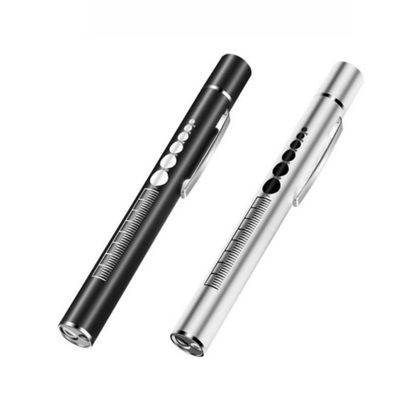 Dual Light Source Pupil Pen Light Rechargeable Portable Flashlight Doctor Nurse Stainless Steel Pen Light LED Flashlight 2 in 1 Yellow and White Light
