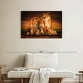 thumbnail image 2 of Elephant Stock Lion Family Wall Art - Horizontal Canvas Wall Art - Hallway Wall Decor - Animal Canvas - Green And Black Decor By Wouter Rikken - 36" x 24", 2 of 8