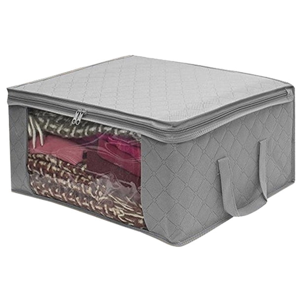 Organizador De Bolsa De Almacenamiento De Ropa Con Asa Para Edredones, Mantas, Ropa De Cama, Plegable, Con Cierre De Cremallera, Ventana Transparente Sweethay HA022900-00
