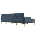thumbnail image 5 of U-Shaped Sectional Sofa, 4-Seat Indoor Modular Sofa Living Room Sofa with Padded Backrest and Metal Legs, Modern Upholstered Sofa Couch Chaise Lounge Sofa for Home Office, Blue, 5 of 7