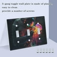 thumbnail image 3 of Yayeee Toggle Light Switch Wall Plate 3-Gang 6.37"x4.48" Decorative Outlet Cover, Black Astronaut, 3 of 7