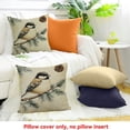 thumbnail image 4 of FCXZI 100% Linen Pillow Covers Pine Branch Pine Cone Bird Decor 18x18in, 4 of 5