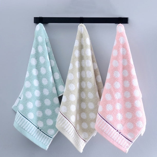 Set de toallas de algodón para la cara • Pack de 3 • Gran 29x13 pulgadas • Paño suave y absorbente • Verde caqui rosa • Toalla de baño engrosada