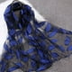 thumbnail image 2 of Jumpingount Primavera Verano mujeres niñas hojas bufanda chales sombrilla larga playa bufandas envolturas Accesorios de disfraces azul, 2 of 3