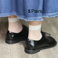 thumbnail image 2 of CAILDANL Womens Fishnet Socks Short Ankle Sock High Mesh Fishnet Hosiery 5 Pack/10 Pack, 2 of 5