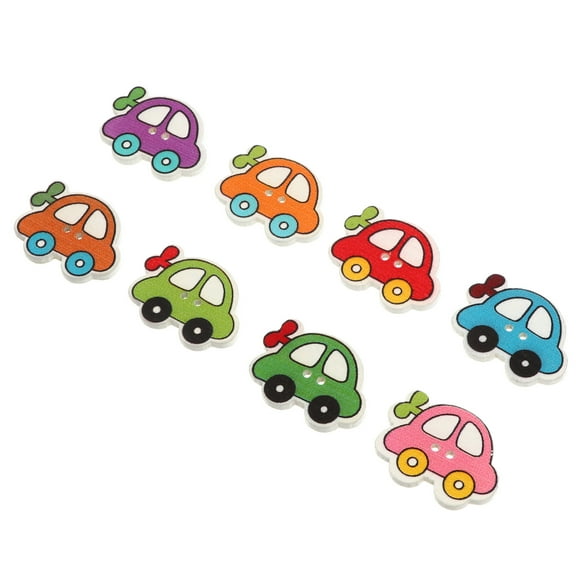 HOMEMAXS Creative Assorted Color Car Shaped Sewing Buttons for Decoration with Synthetic Material Small Size
